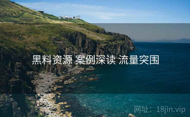 黑料资源 案例深读 流量突围