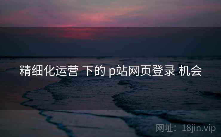 精细化运营 下的 p站网页登录 机会