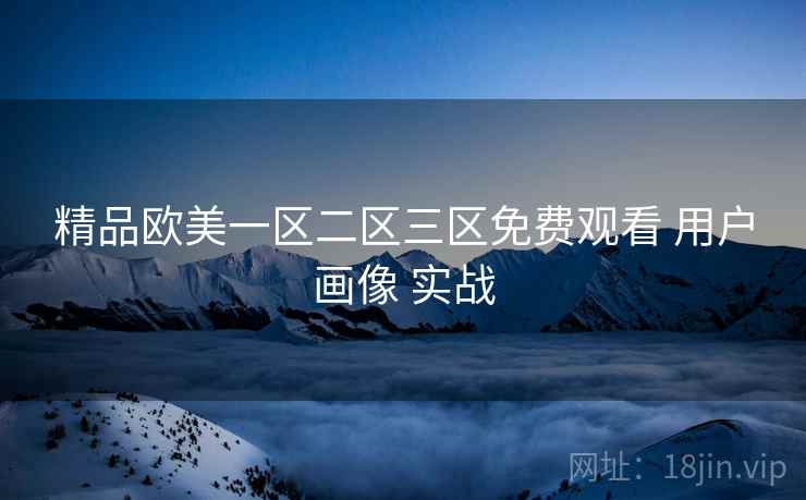 精品欧美一区二区三区免费观看 用户画像 实战