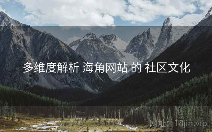多维度解析 海角网站 的 社区文化
