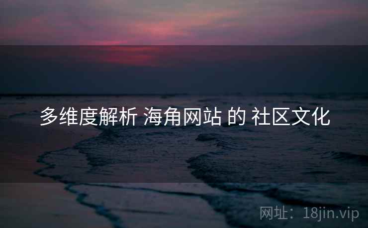 多维度解析 海角网站 的 社区文化