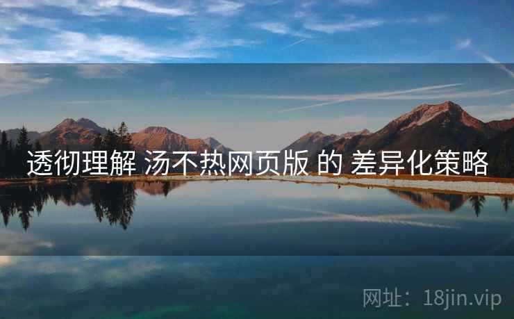透彻理解 汤不热网页版 的 差异化策略