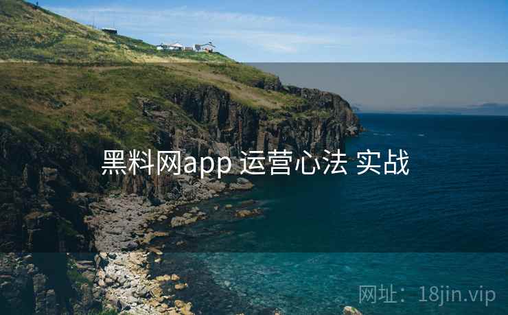 黑料网app 运营心法 实战